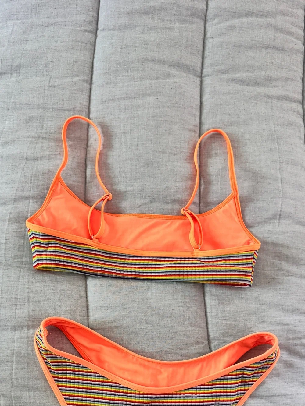 Frankies Bikinis Bay View Striped Bralette Bikini Top | Hawaiian Sky